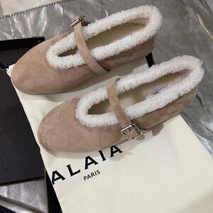 Women's Alaia Mary Jane Furry Shoes